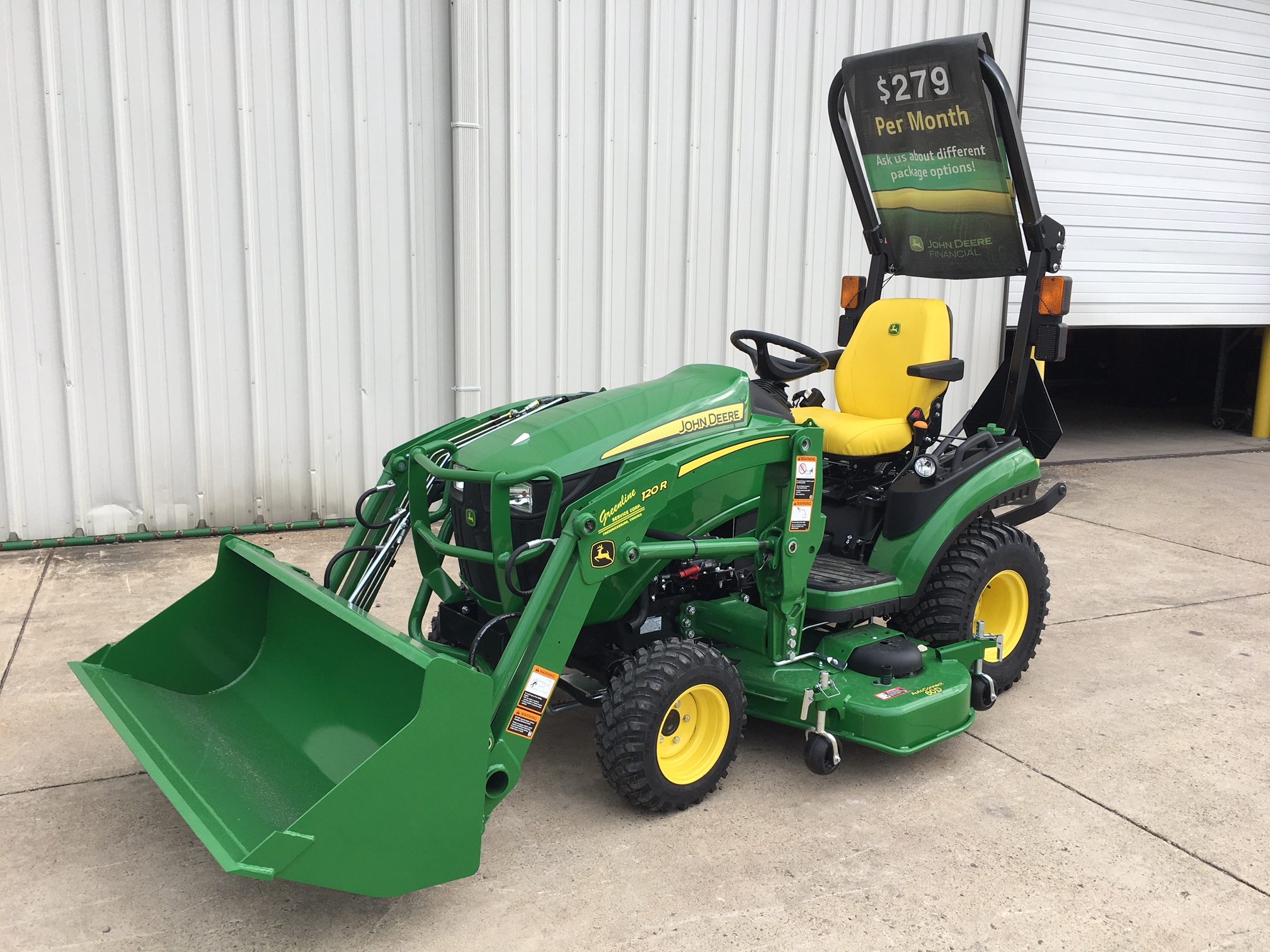 John deere mower outlet tractor with bucket